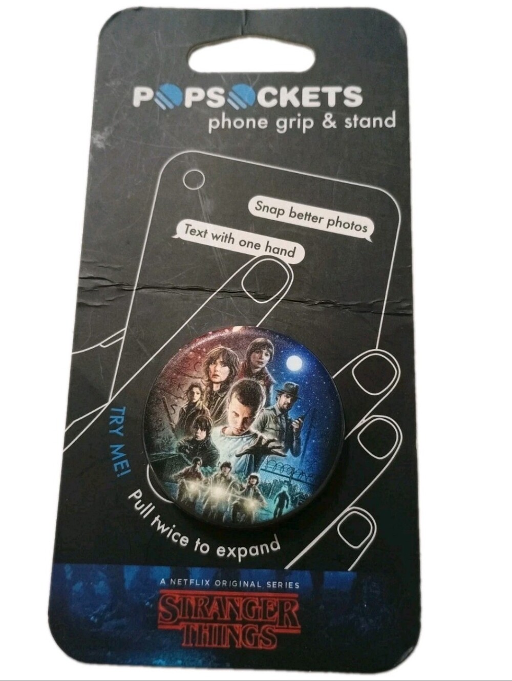 PopSockets Stranger Things Collage Phone Grip - Blue, Black, Red